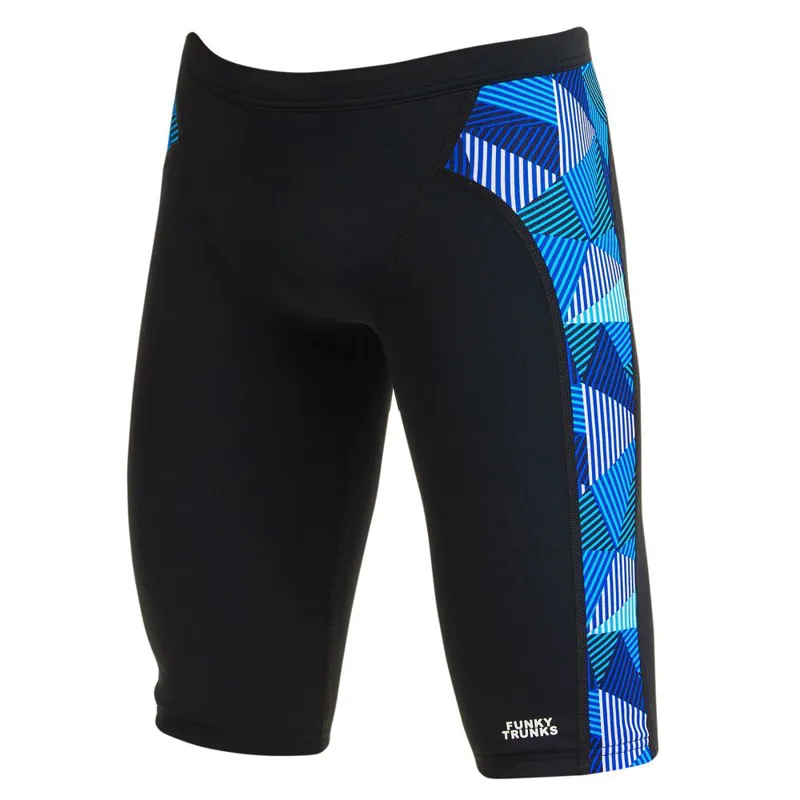 Funky Trunks Boy's Training Swim Jammers Blue Bars